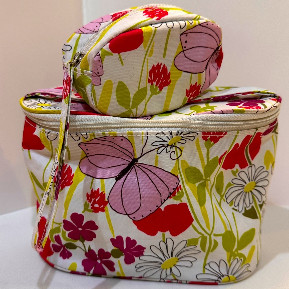 Clinique bags, make-up or travel, floral